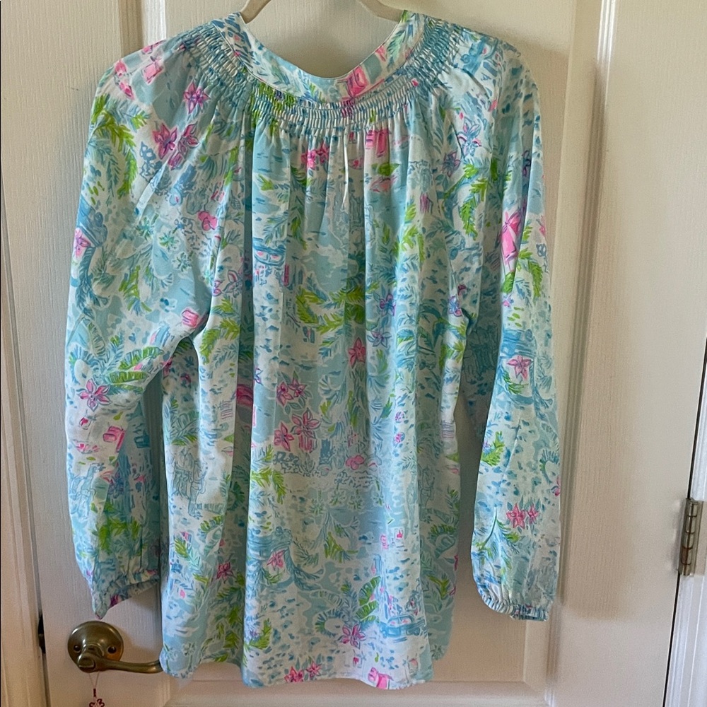 Lilly Pulitzer Pastel Floral Silk Blouse - Picture 6 of 6